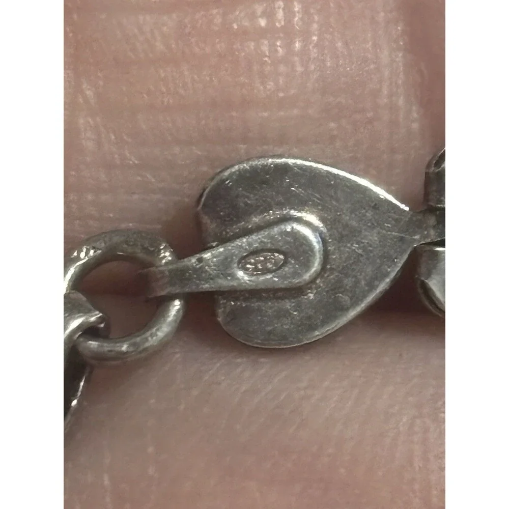 Sterling Silver Puffy Heart Bracelet 925 Italy 7” Romantic Designer Style Gift